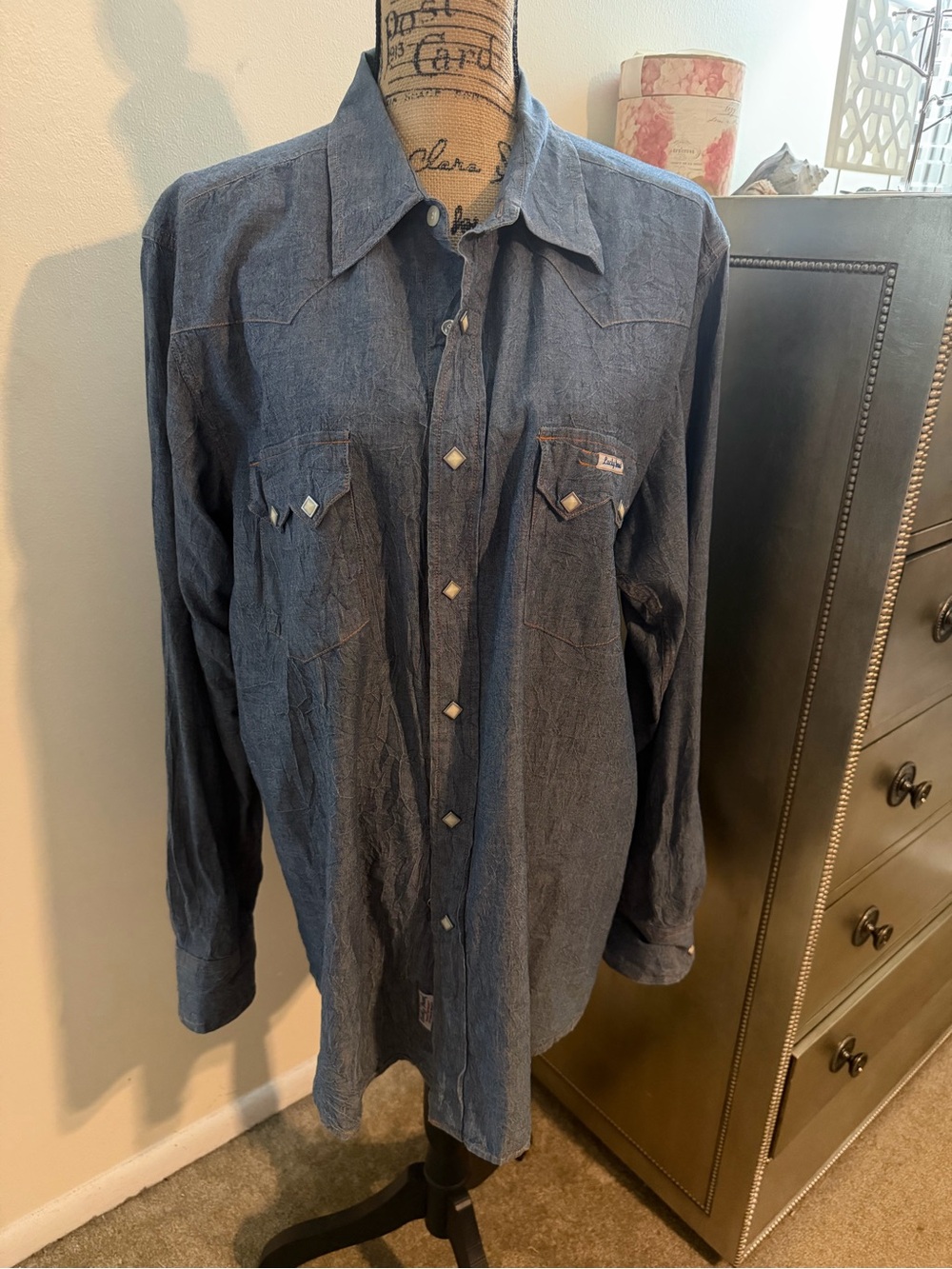 Lucky Brand Chambray Button-Up Shirt in Light Blue
